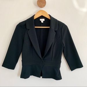Isaac Mizrahi Black Peplum Jacket Cardigan Blazer